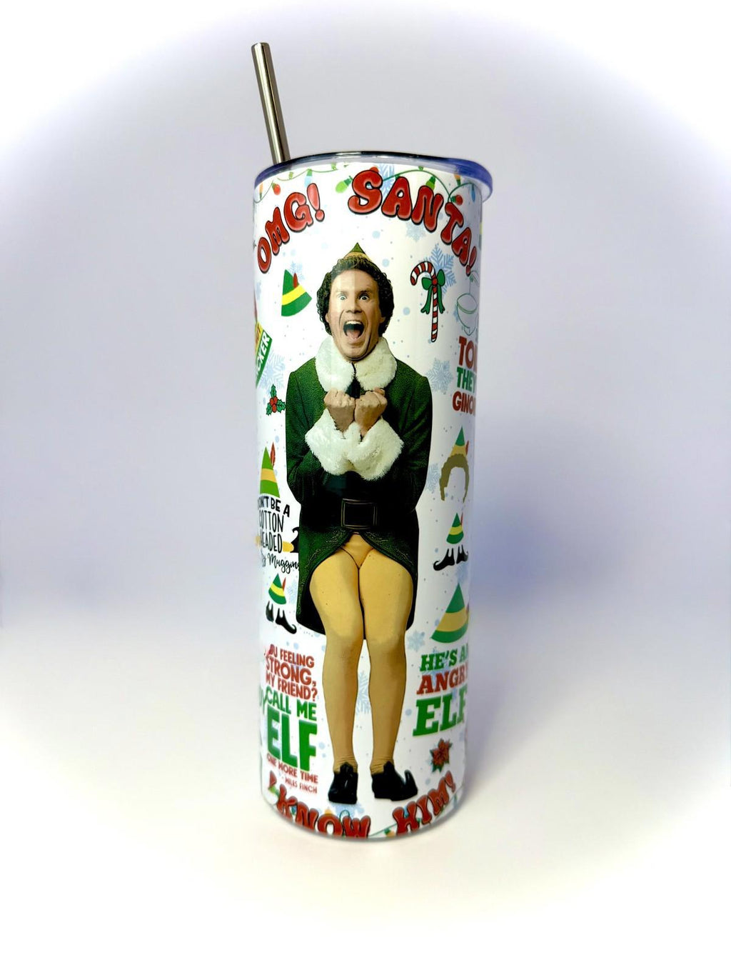 20 oz Elf Stainless Steel Tumbler with Lid, Straw