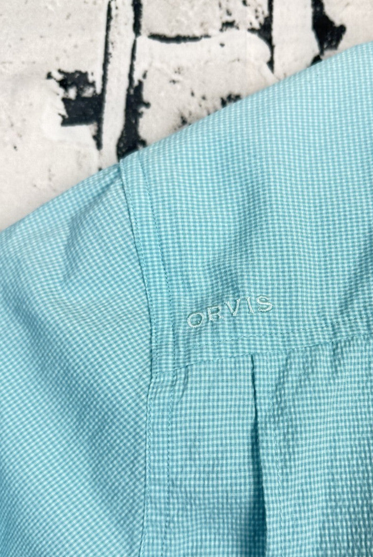Orvis Open Air Caster Ventilated Short Sleeve Fishing Shirt Mens Sz Medium Blue