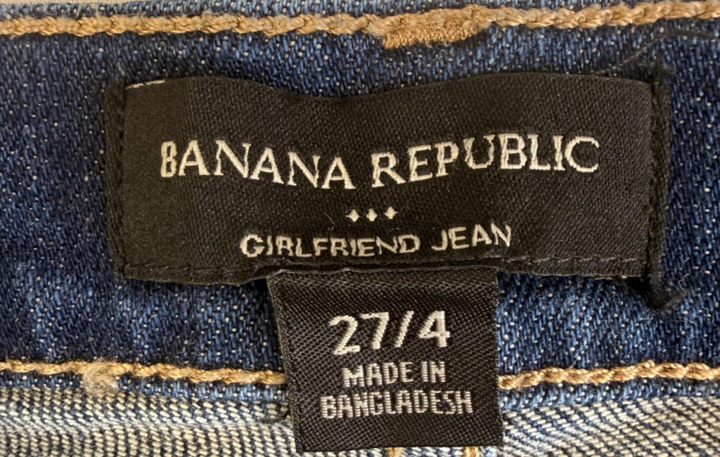Banana Republic Women's Girlfriend Blue Jeans Size 27 Whiskered