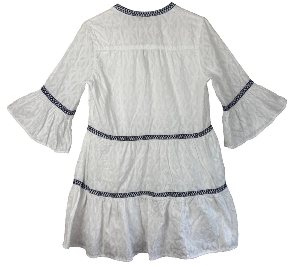Tommy Bahama Womens Shirt Size XS 100% Cotton Flowy White Embroidered