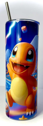 20 oz Charmander Stainless Steel Tumbler with Lid, Straw ~ Pokemon
