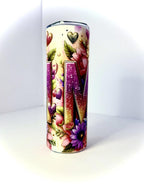 20 oz Flower Mom Stainless Steel Tumbler with Lid, Straw