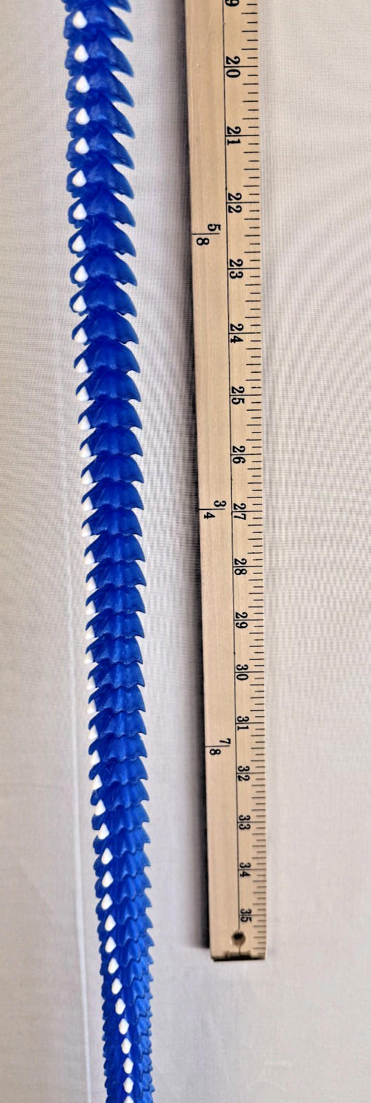 3D Printed LONG Dragon/Snake - PLA - Ice Blue and White - 5 Feet 4 Inches