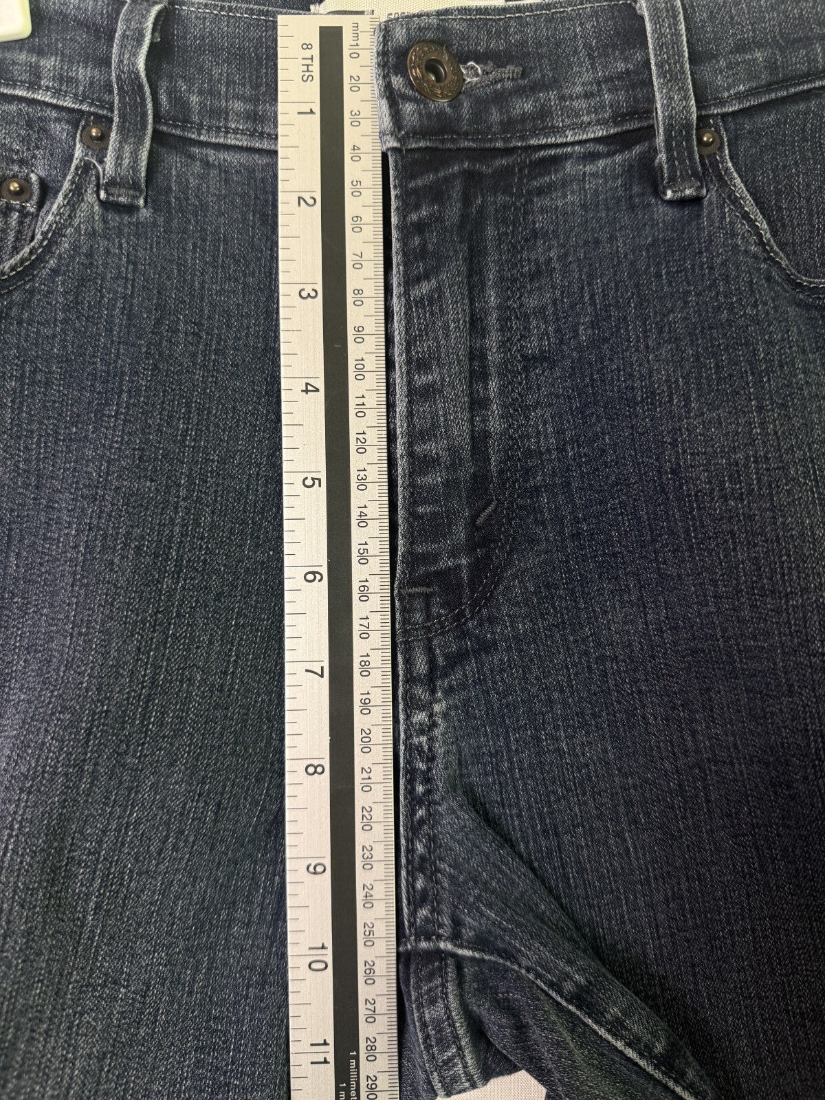Levis Womens 505 Straight Leg Jeans Size 10 Blue Dark Wash Stretch Denim