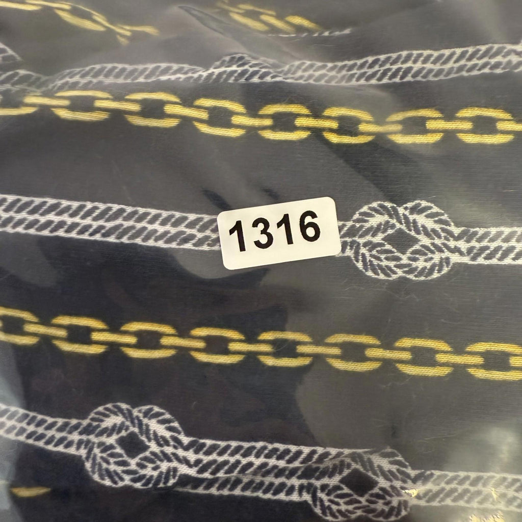Michael Kors Nautical Blouse Top Womens Size Large Rope And Chain Blue & Gold