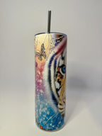 20 oz Jeweled Tiger Stainless Steel Tumbler with Lid, Straw