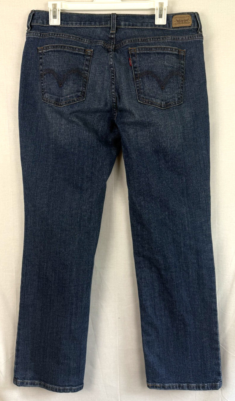 Levis 505 Womens Jeans Straight Leg Size 14 S Short Blue