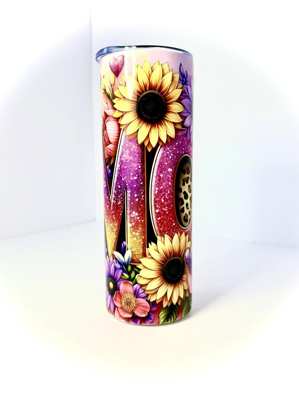 20 oz Flower Mom Stainless Steel Tumbler with Lid, Straw