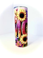 20 oz Flower Mom Stainless Steel Tumbler with Lid, Straw