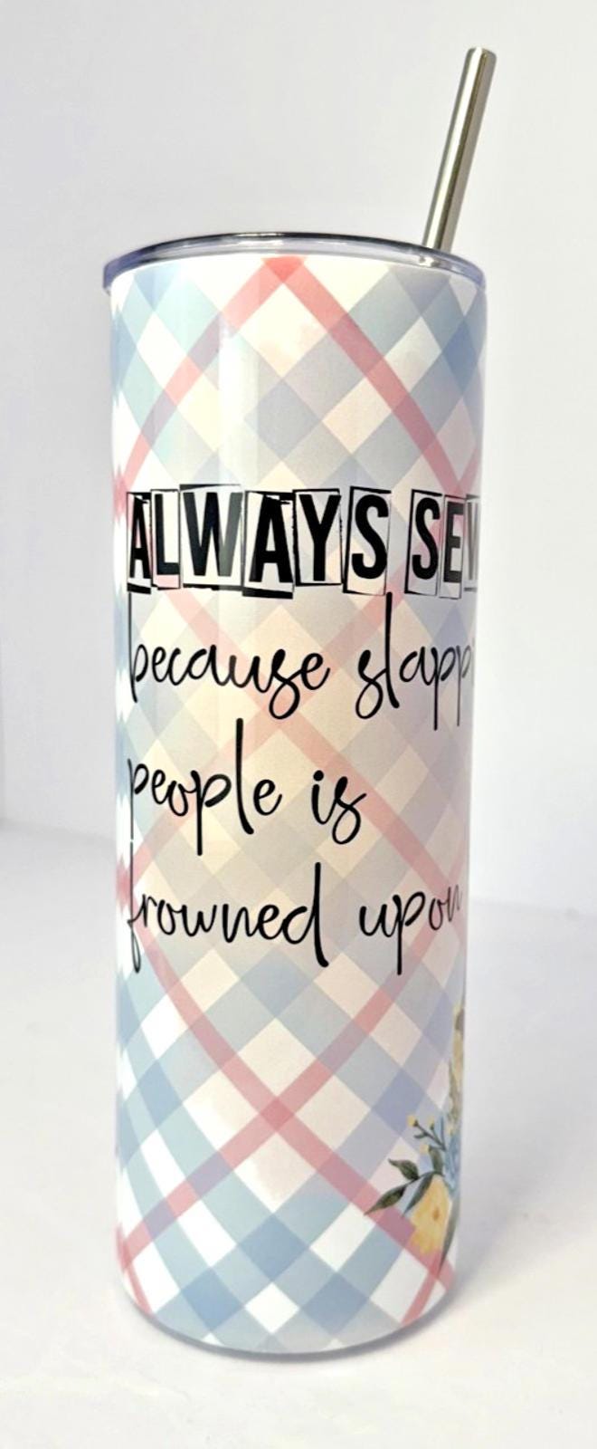 20 oz Retro Sewing Stainless Steel Tumbler with Lid, Straw