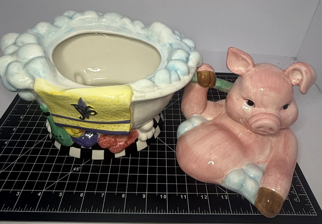 Pig In A Bubble Bath Cookie Jar