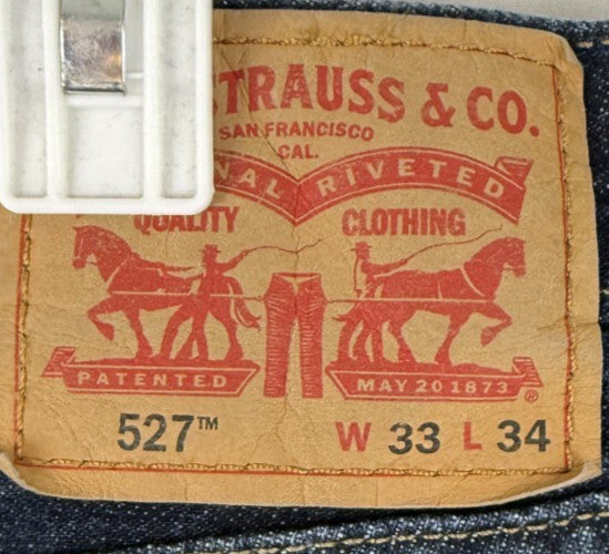Levis 527 Bootcut Jeans Mens 33 x 34 Dark Wash Blue Denim