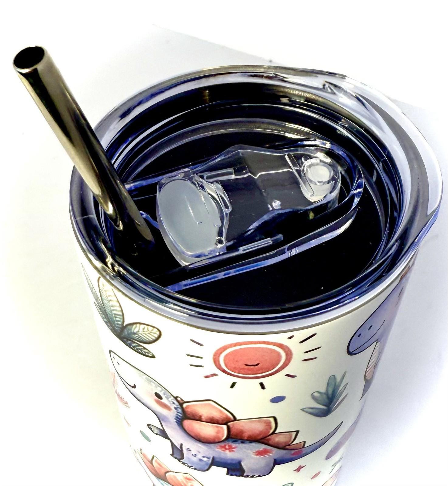20 oz Dino Stainless Steel Tumbler with Lid, Straw