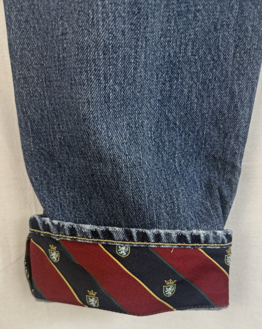 RARE Ralph Lauren Mens Sz 36 Jeans The Sullivan Slim Crop Crest Hem Button Fly