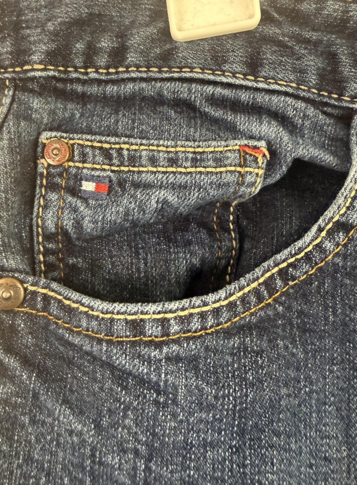 Tommy Hilfiger Classic Hope Boot Womens Sz 12 Short Dark Wash Blue Denim Jeans