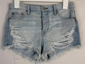American Eagle Womens Shorts Sz 0 Button Fly Vintage HiRise Festival Distressed
