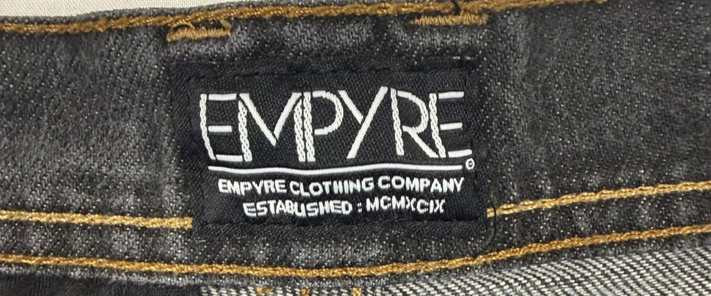 Empyre Jeans PunkRockPaul Black Mens Sz 32 Super Slim Denim Pant Zipper Pockets