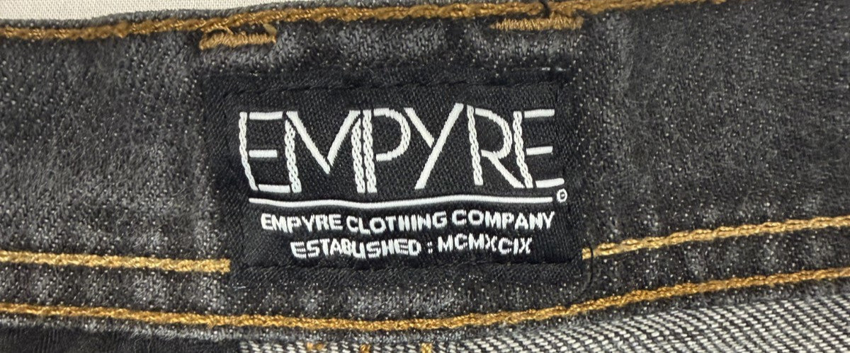 Empyre Jeans PunkRockPaul Black Mens Sz 32 Super Slim Denim Pant Zipper Pockets