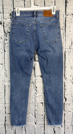 Lucky Brand Jeans Womens Sz 4 High Rise Skinny Bridgette Button Fly Raw Hem