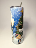20 oz Rudolph Stainless Steel Tumbler with Lid, Straw