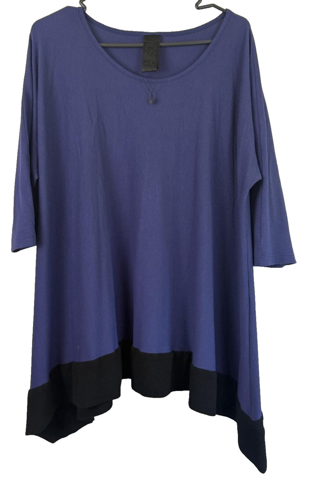 Kedem Sasson Womens Color block sharkbite tunic Sz 2 ( XL ) - handkerchief hem