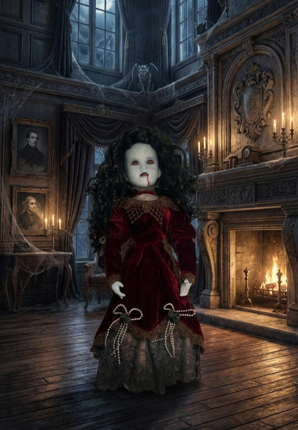 Countess Seraphina - OOAK Scary Creepy Doll 18" Hand Painted Horror Haunting Art