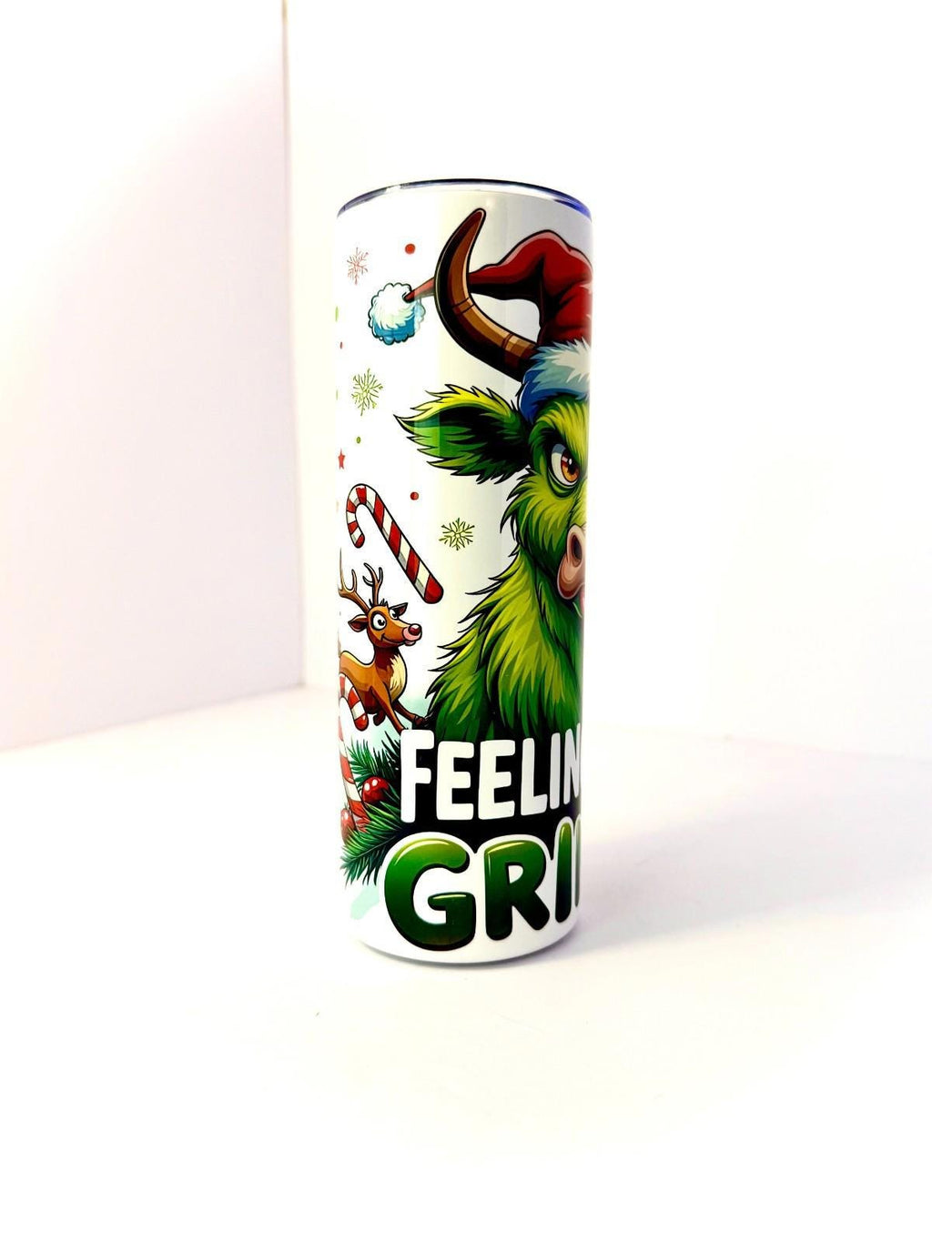 20 oz Feeling Extra Grinchy Stainless Steel Tumbler with Lid, Straw