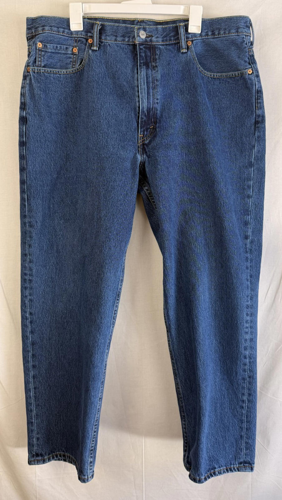 Levi's Men's 550 Relaxed Straight Jeans Size 42x30 Blue Cotton Zip Solid