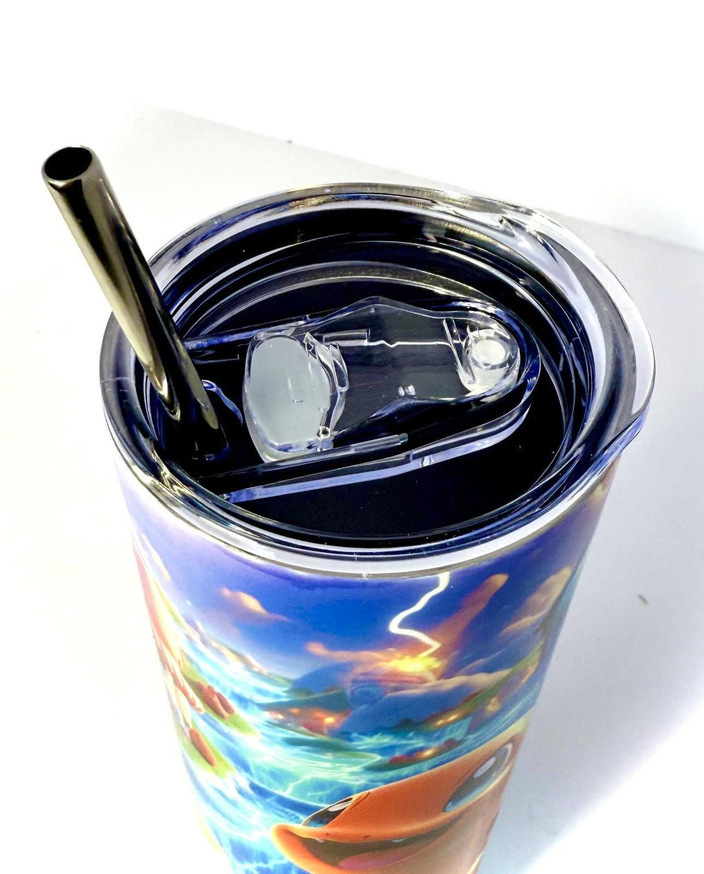 20 oz Charmander Stainless Steel Tumbler with Lid, Straw ~ Pokemon
