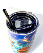 20 oz Charmander Stainless Steel Tumbler with Lid, Straw ~ Pokemon