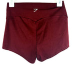 Gymshark Shorts Womens Medium Burgundy High Rise Athletic Stretch Workout