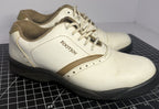 FootJoy Womens Golf Shoes Size 7.5 Oxford Two Tone Tan White Spikes Lace Up