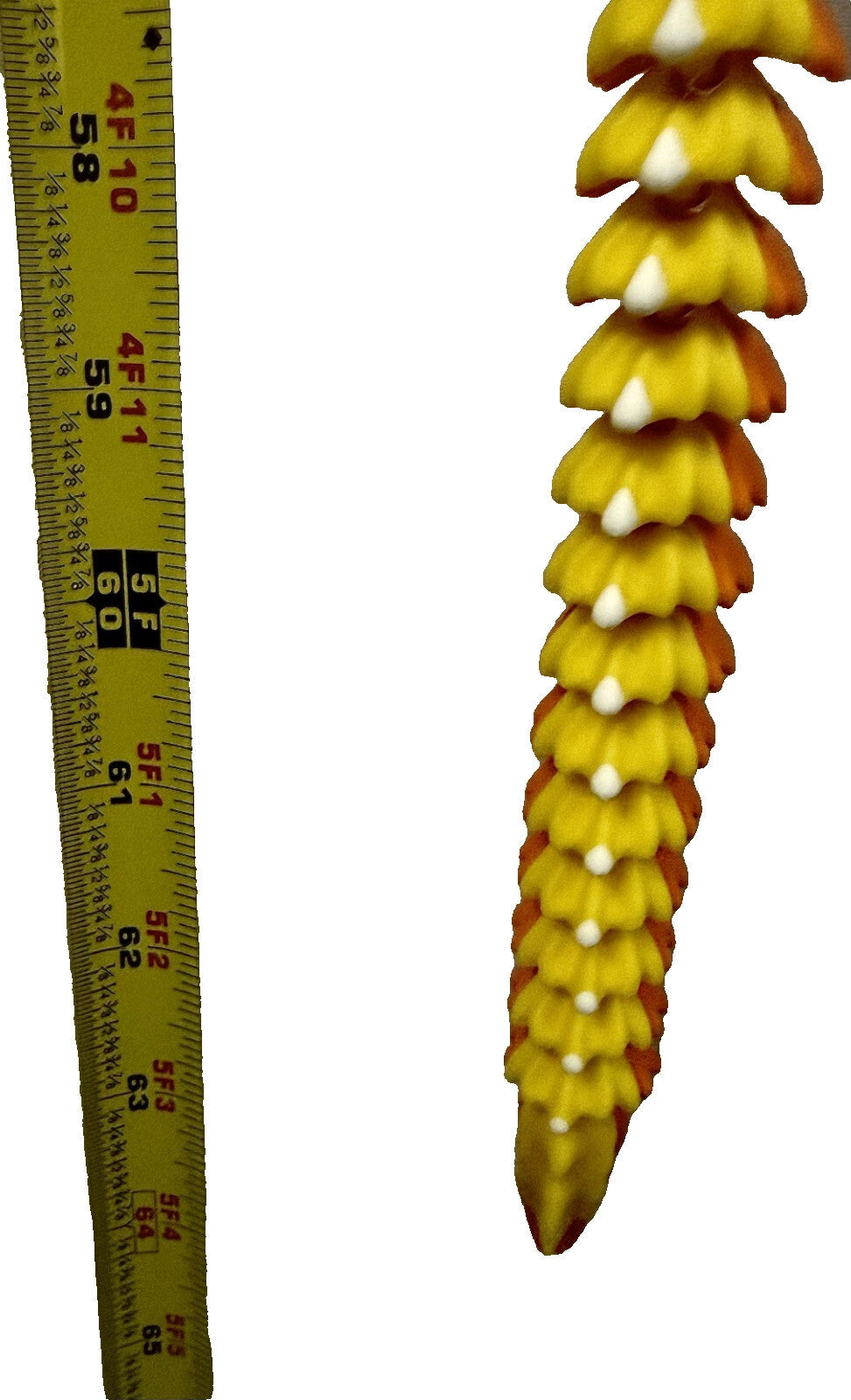 3D Printed LONG Dragon/Snake - PLA - Candy Corn - 5 Feet 4 Inches