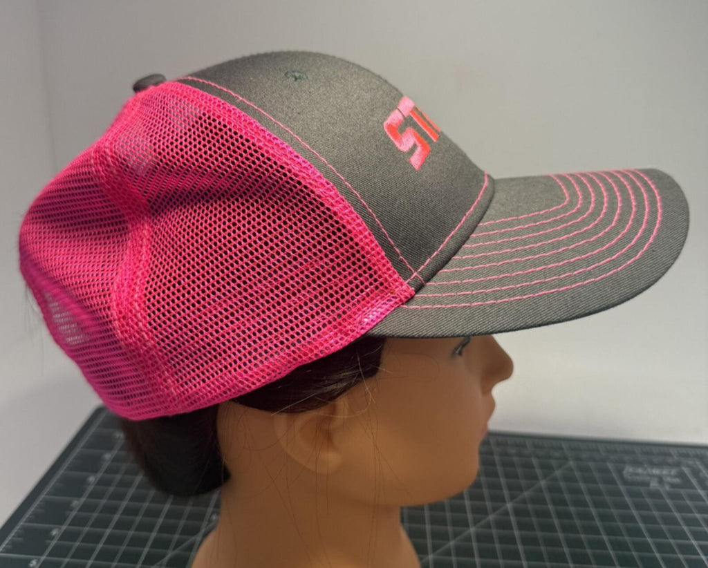 Womens Stihl Outfitters Chainshaw Mesh Trucker Snapback Hat Cap Hunt Gray Pink
