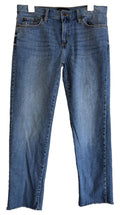 Banana Republic Girlfriend Jeans Womens 29/8 Blue Relaxed Tapered Stretch RawHem