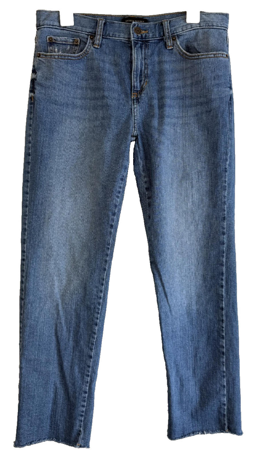 Banana Republic Girlfriend Jeans Womens 29/8 Blue Relaxed Tapered Stretch RawHem