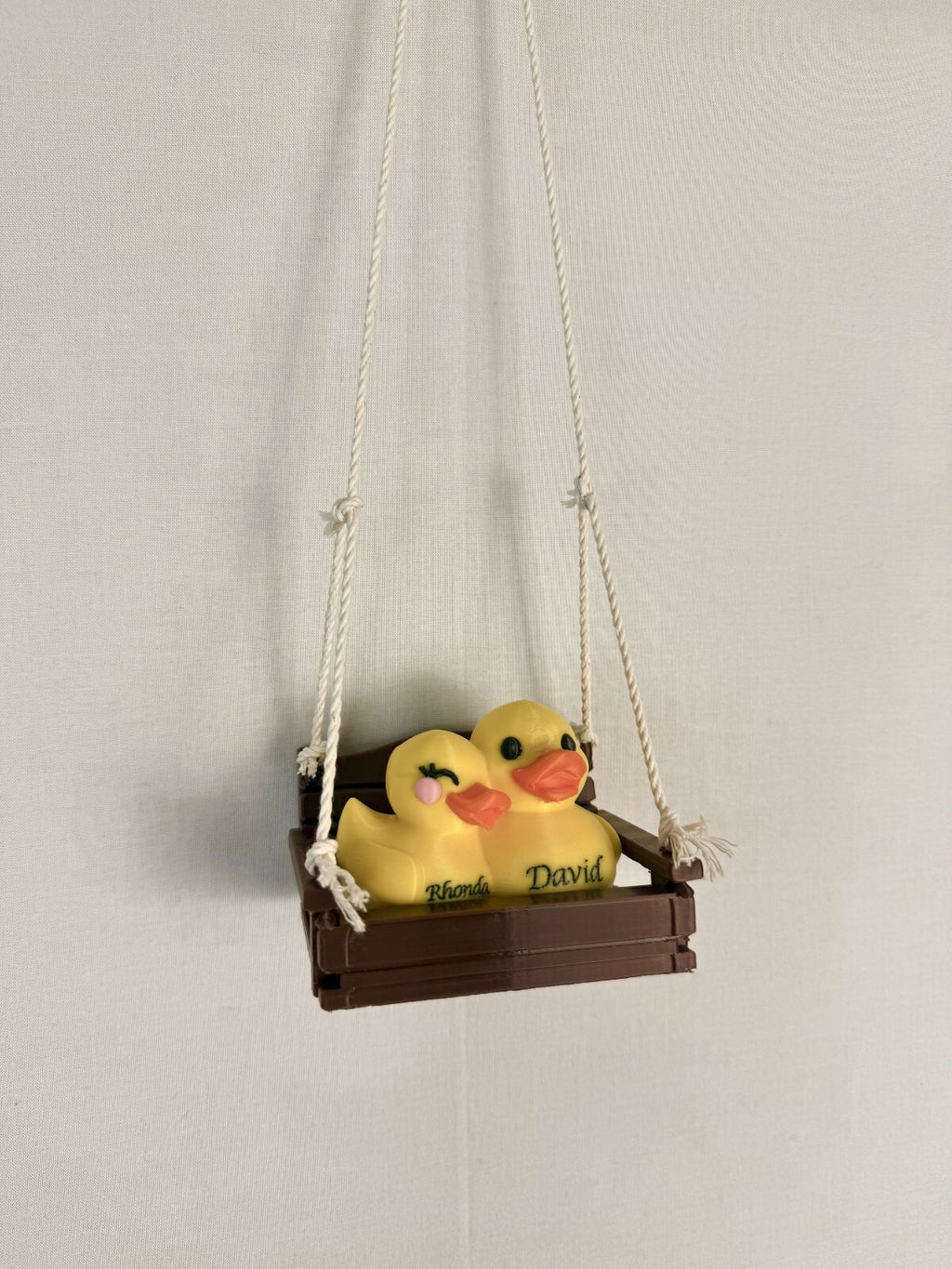 3D Printed Porch Swing Rearview Mirror Hanger for our Couple Ducks