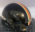 Harley-Davidson Racing Burnout Half Helmet Sz XXL Black Orange Stripe Skull Cap
