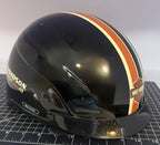 Harley-Davidson Racing Burnout Half Helmet Sz XXL Black Orange Stripe Skull Cap