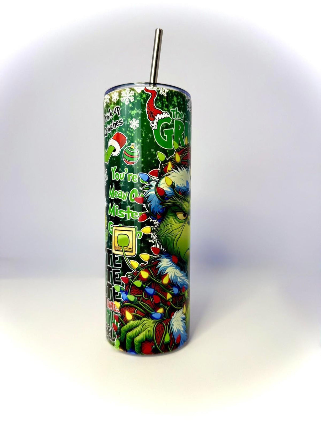 20 oz The Grinch Stainless Steel Tumbler with Lid, Straw