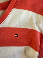 Tommy Hilfiger Striped V-Neck Stretch Cotton Long Sleeve T Shirt Womens Sz L