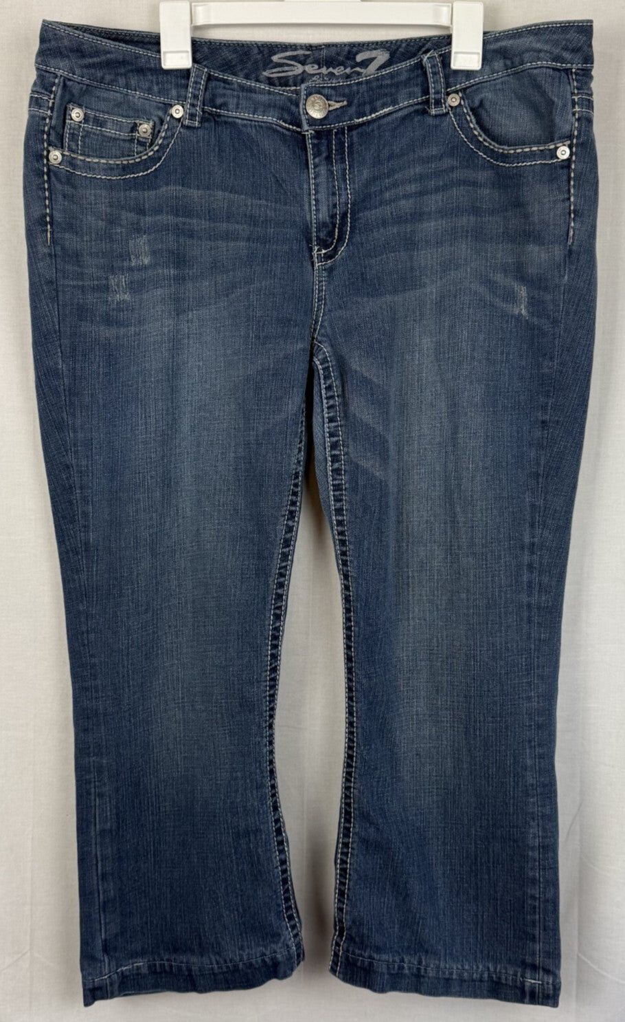 Seven7 Womens Denim Jeans Size 20 Short Bootcut Dark Light Distressed