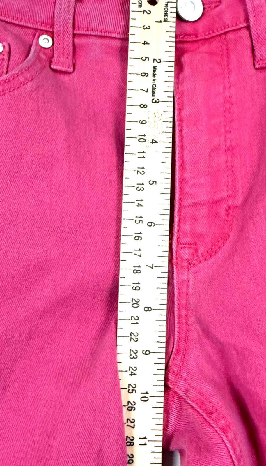 Seven7 Jeans Womens 6 Pink Denim Slim Straight Mid Rise Colorful Retro 30x28