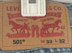 Levis 501 Jeans Mens 33x32 Blue Medium Wash Denim Straight Leg Button Fly