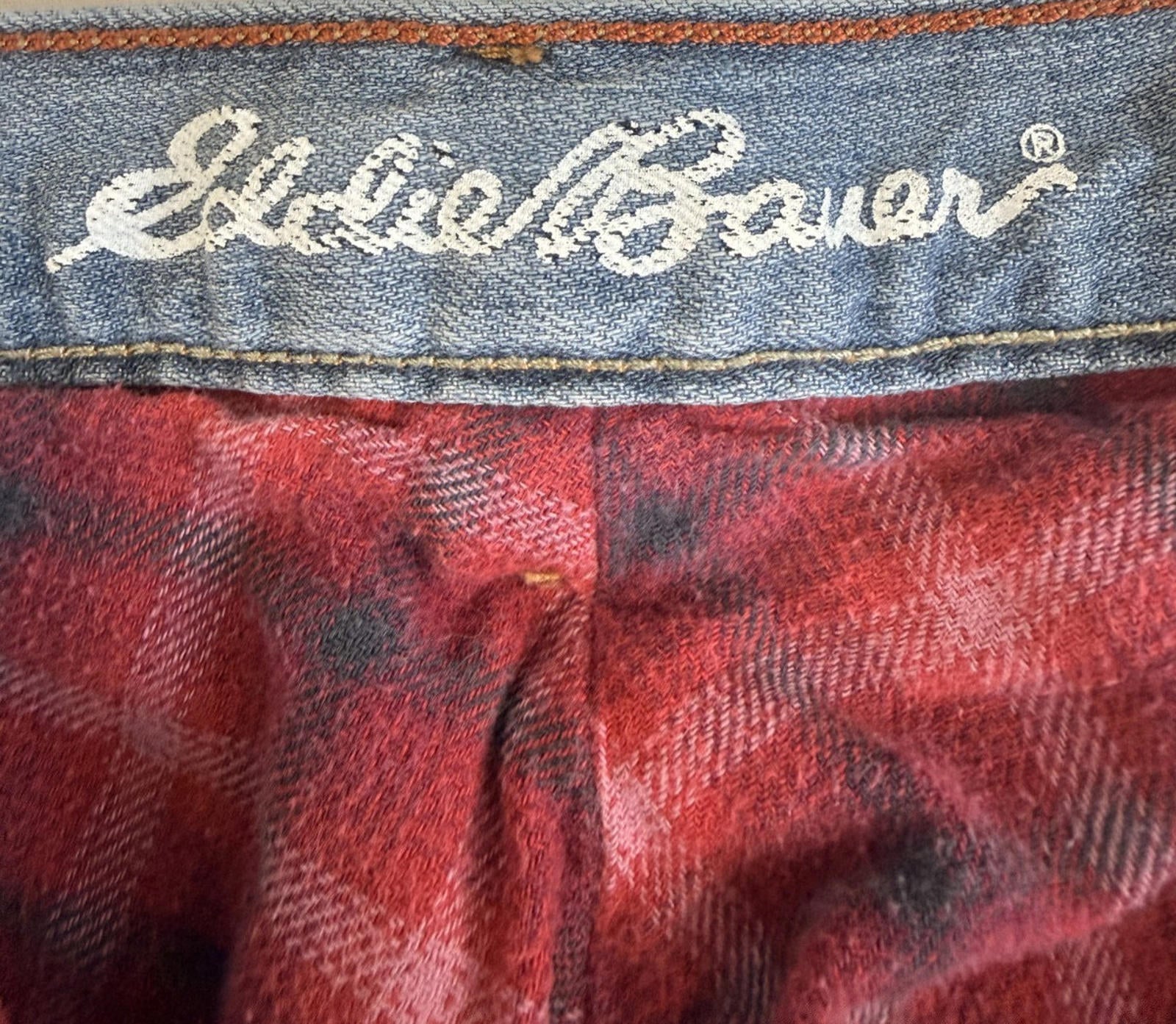 Vintage Eddie Bauer Jeans Flannel-Lined Boyfriend Relaxed Stretch Women's Size 8