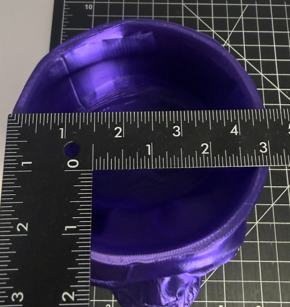 3D Printed Skull-Shaped Bowl - PLA - Purple