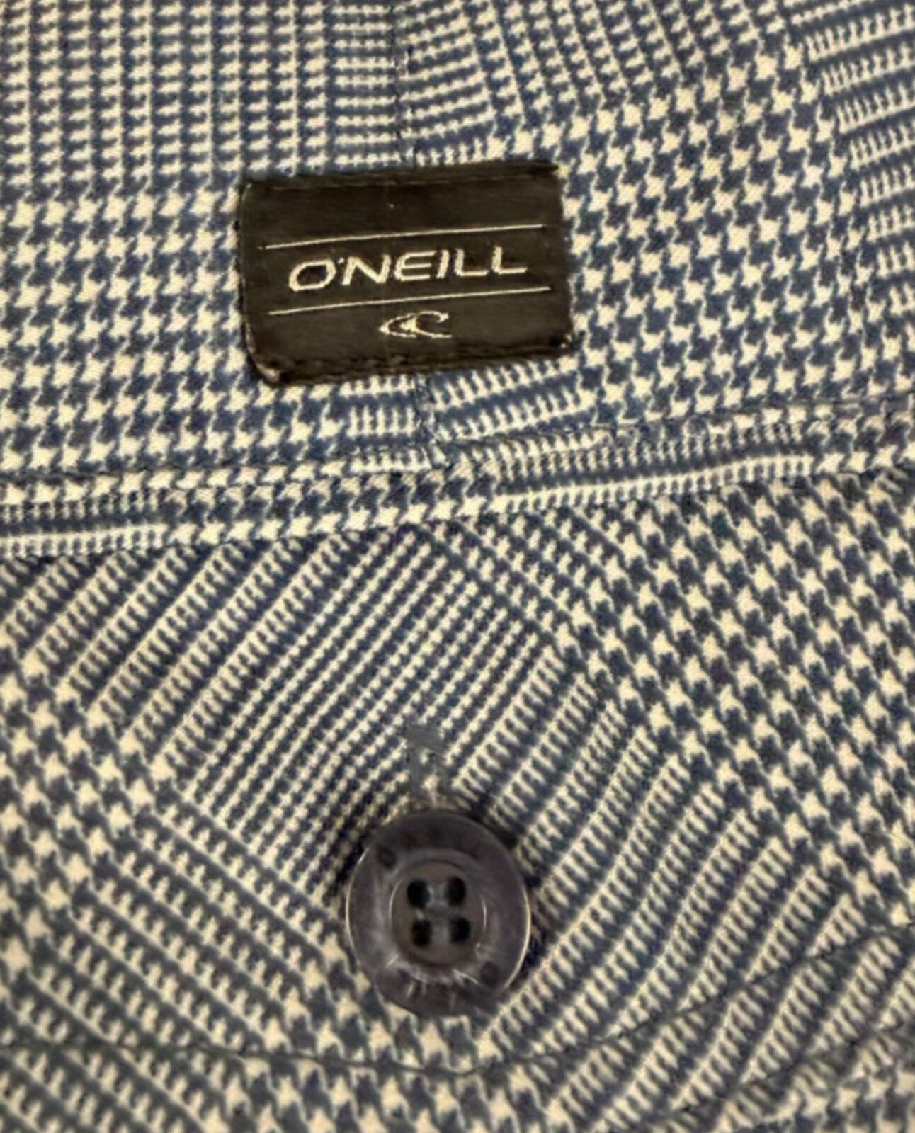 O'Neill Men's Hybrid Shorts Size 36 Blue and White Striped Walk Shorts Stretch