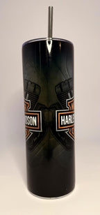 20 oz Harley-Davidson Stainless Steel Tumbler with Lid, Straw -Motorcycles