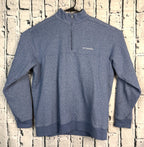 Columbia Sweatshirt Mens Large Blue Quarter Zip Fleece Mock Neck AM6771 Logo