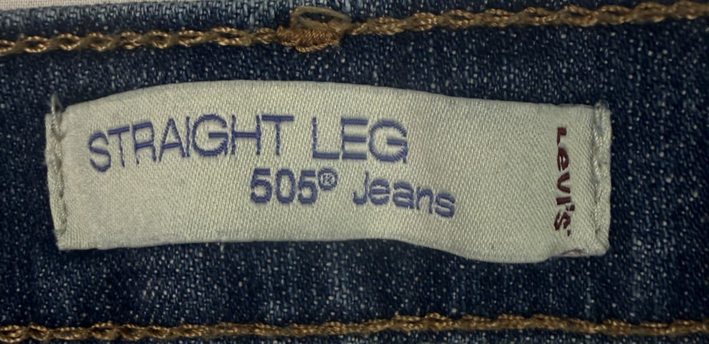 Levis 505 Womens Jeans Straight Leg Size 14 S Short Blue